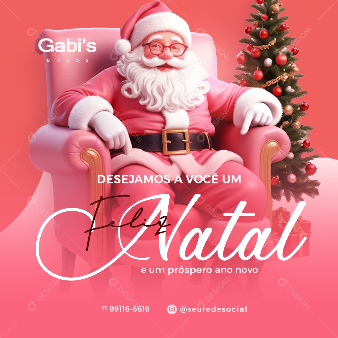 Feliz Natal 25 de Dezembro Social Media PSD Editável