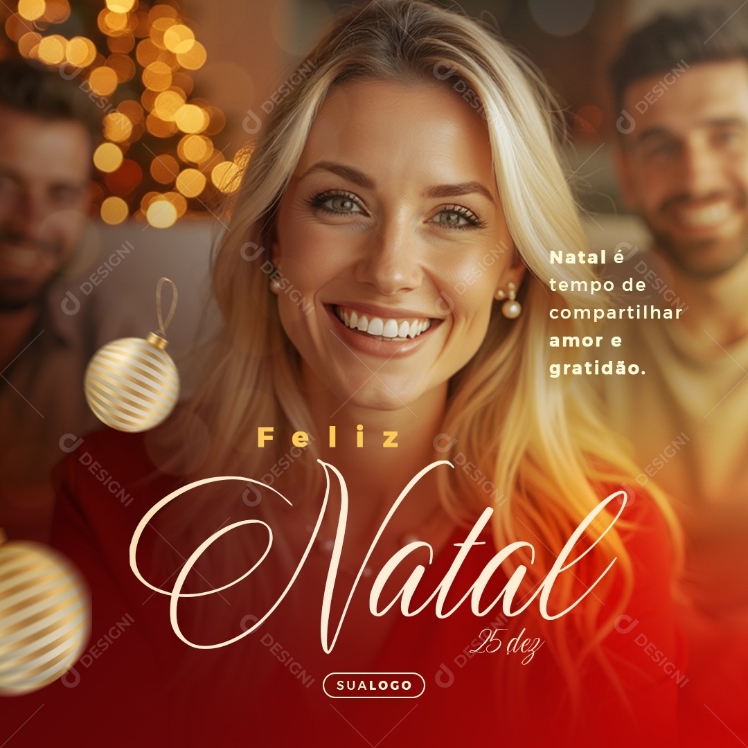 Feliz Natal 25 de Dezembro Social Media PSD Editável