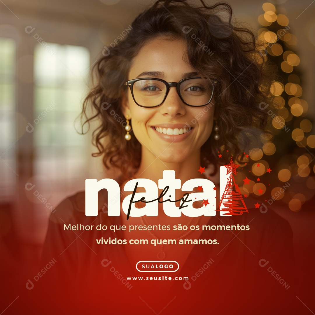 Feliz Natal 25 de Dezembro Social Media PSD Editável