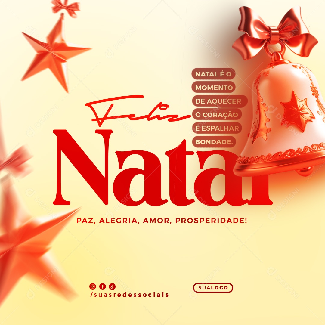 Feliz Natal 25 de Dezembro Social Media PSD Editável