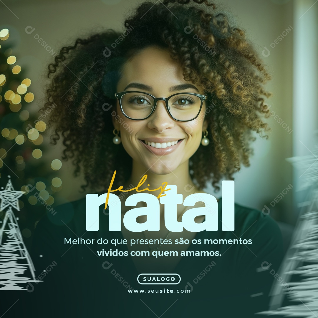 Feliz Natal 25 de Dezembro Social Media PSD Editável