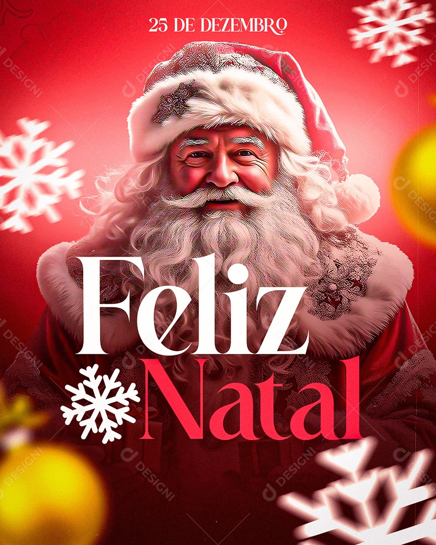 Feliz Natal 25 de Dezembro Social Media PSD Editável