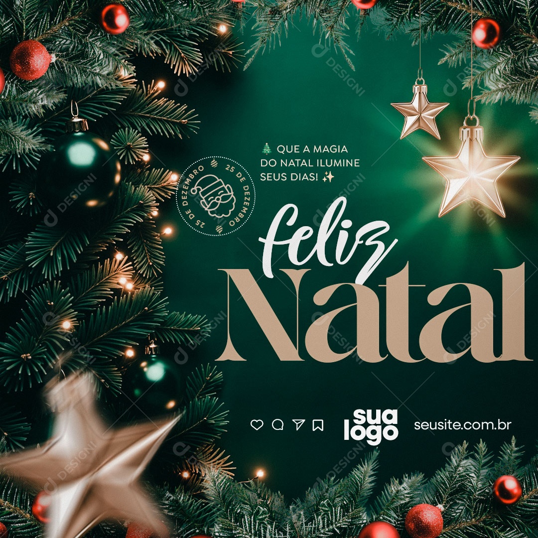 Merry Christmas 25 December Social Media PSD Editable