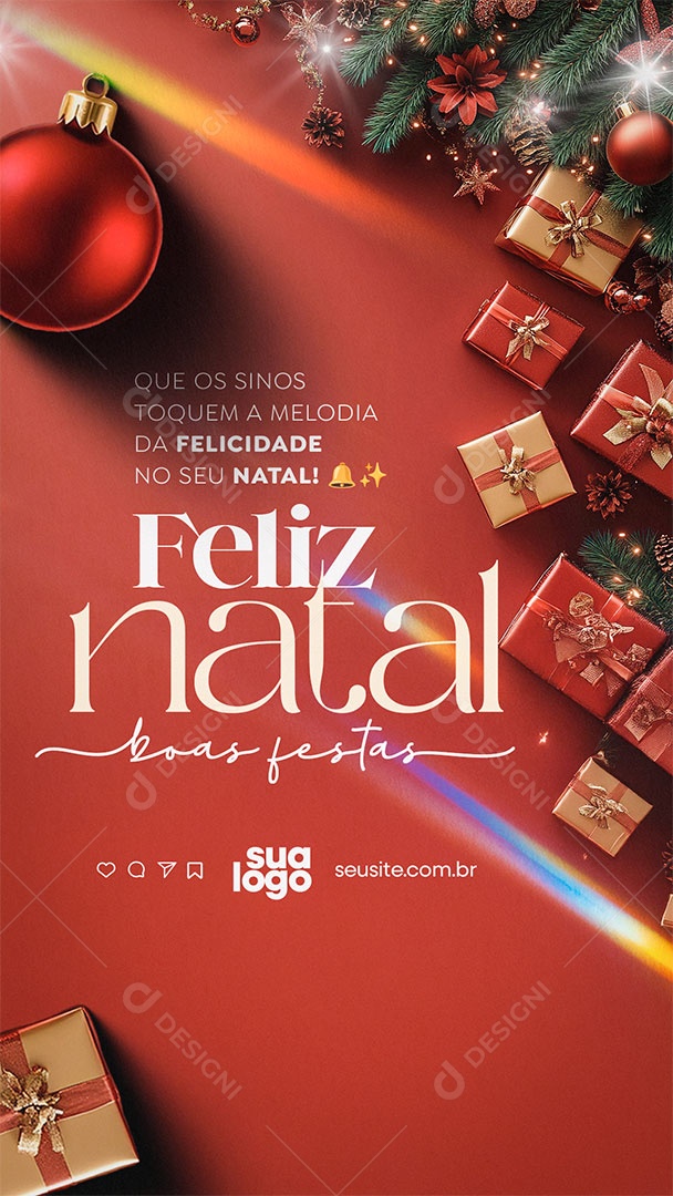 Story Feliz Natal 25 de Dezembro Social Media PSD Editável