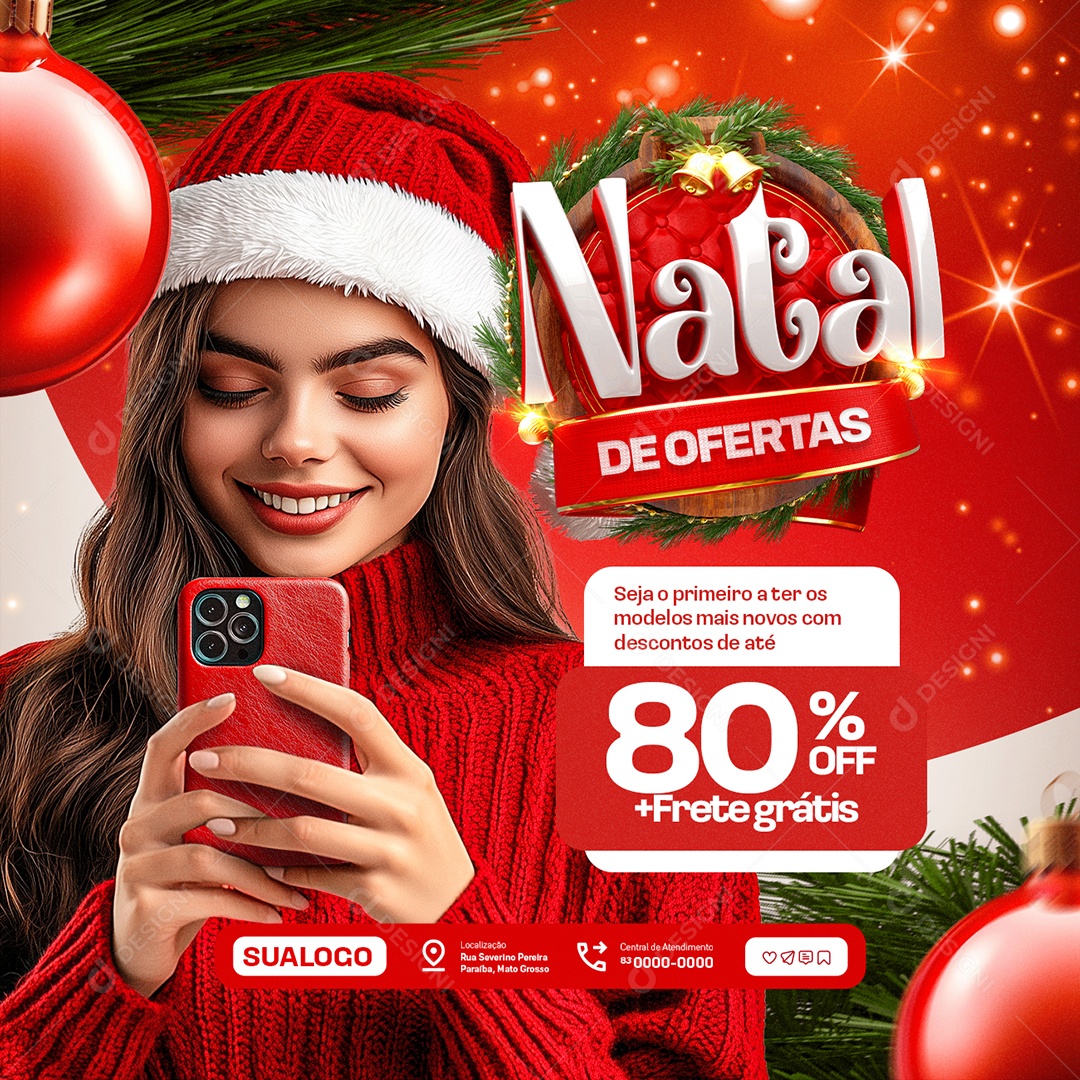 Loja de Celular Natal de Ofertas Descontos Social Media PSD Editável