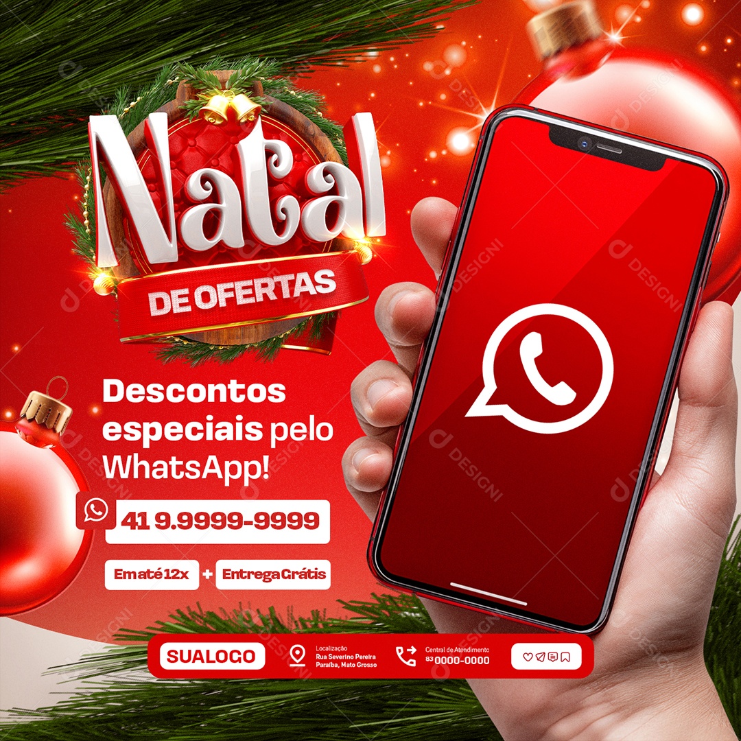 Loja de Celular Natal de Ofertas Descontos Especiais Social Media PSD Editável