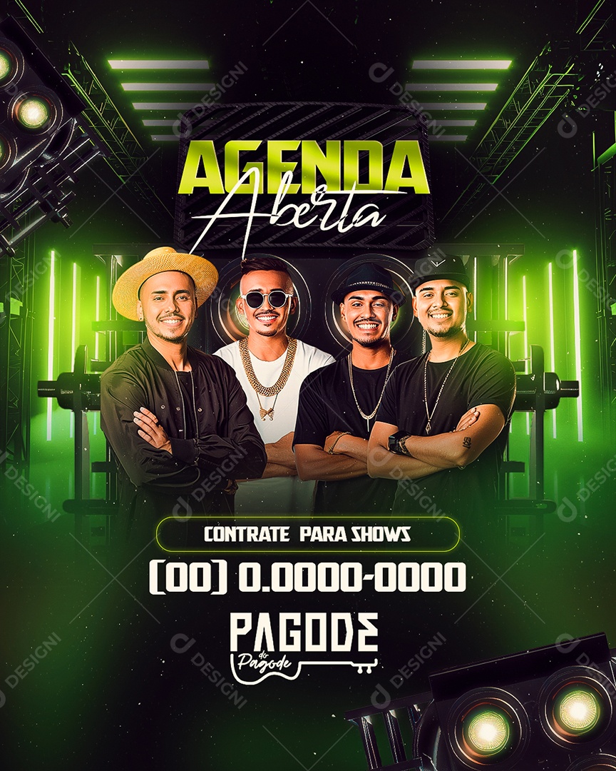 Flyer Agenda Aberta Pagode do Pagode Social Media PSD Editável