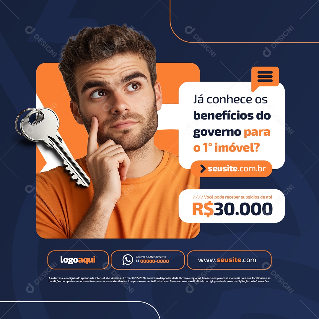 Imobiliária Já Conhece os Benefícios do Governo Social Media PSD Editável