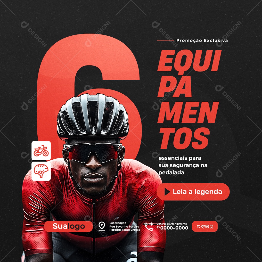 Bicicletaria Promoção Exclusiva Equipamentos Social Media PSD Editável