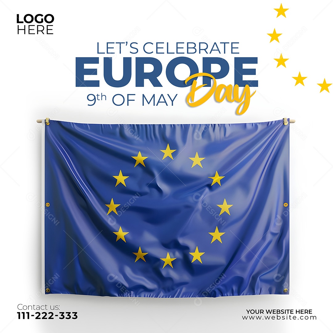 Feliz Dia da Europa 09 de Maio Social Media PSD Editável