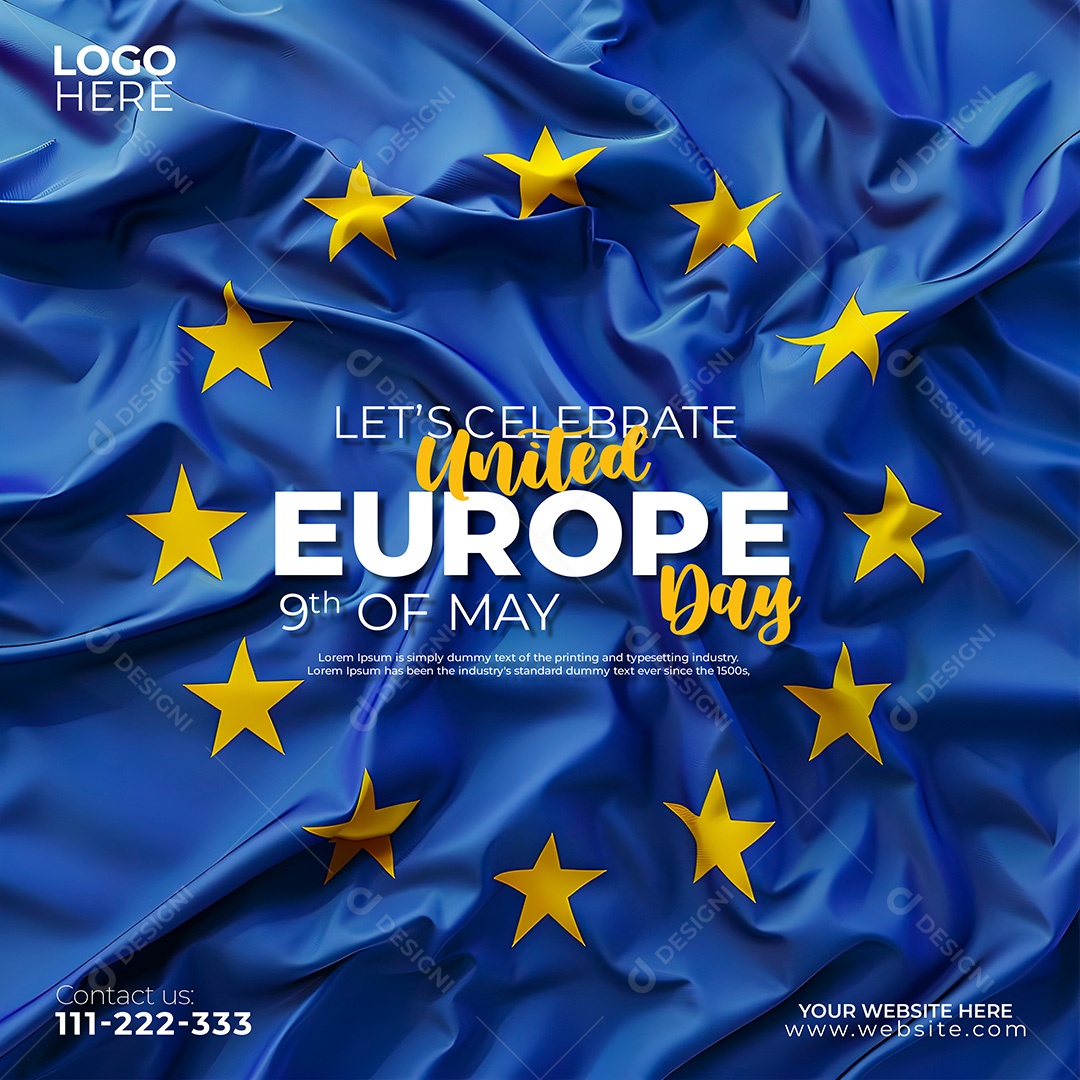 Feliz Dia da Europa 09 de Maio Social Media PSD Editável