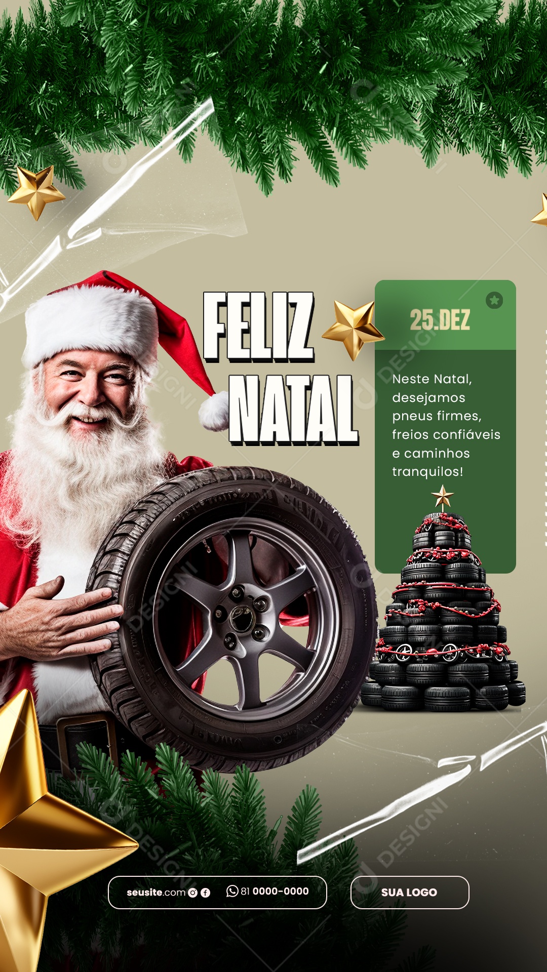 Story Feliz Natal Oficina Mecânica Social Media PSD Editável