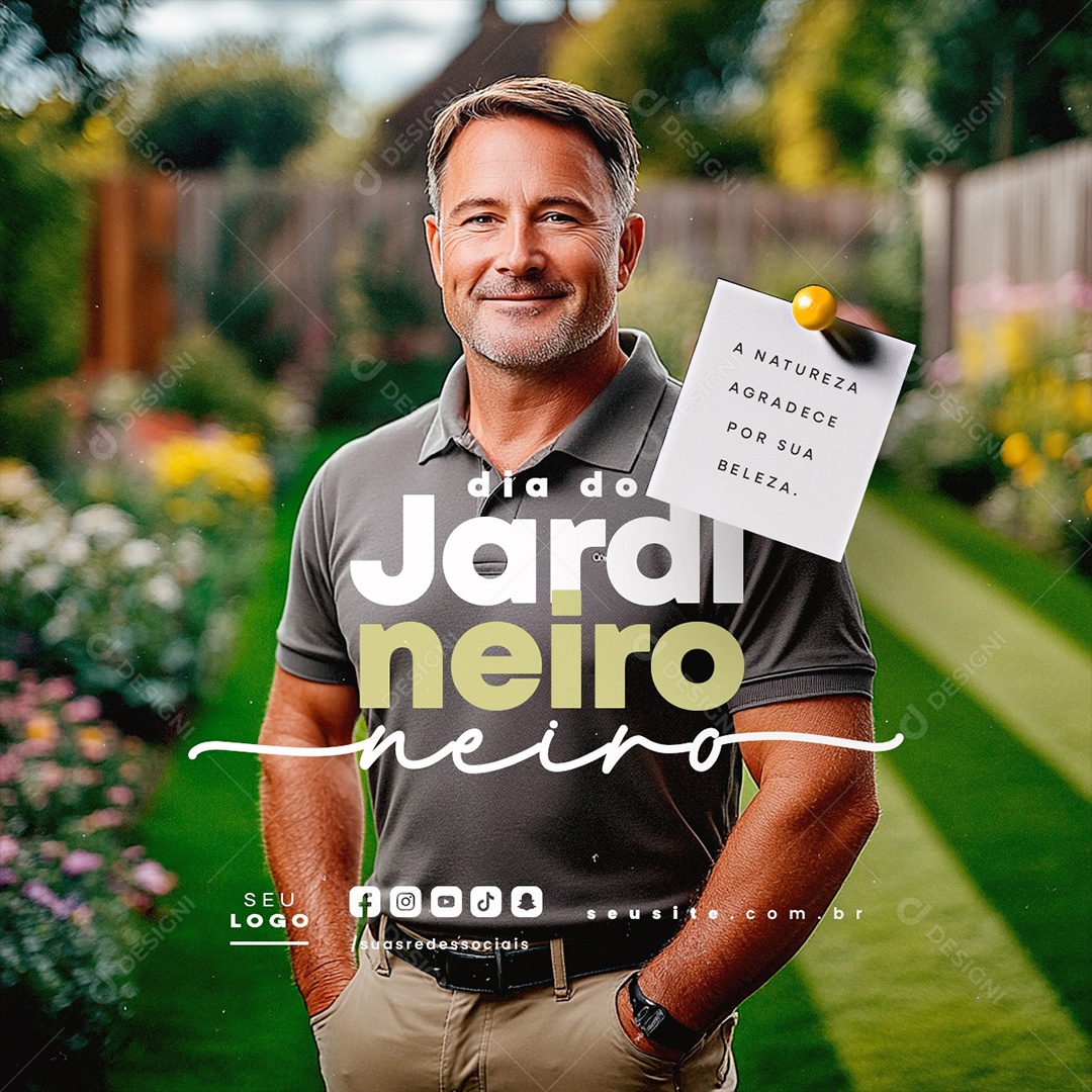 Dia do Jardineiro 15 de Dezembro Social Media PSD Editável