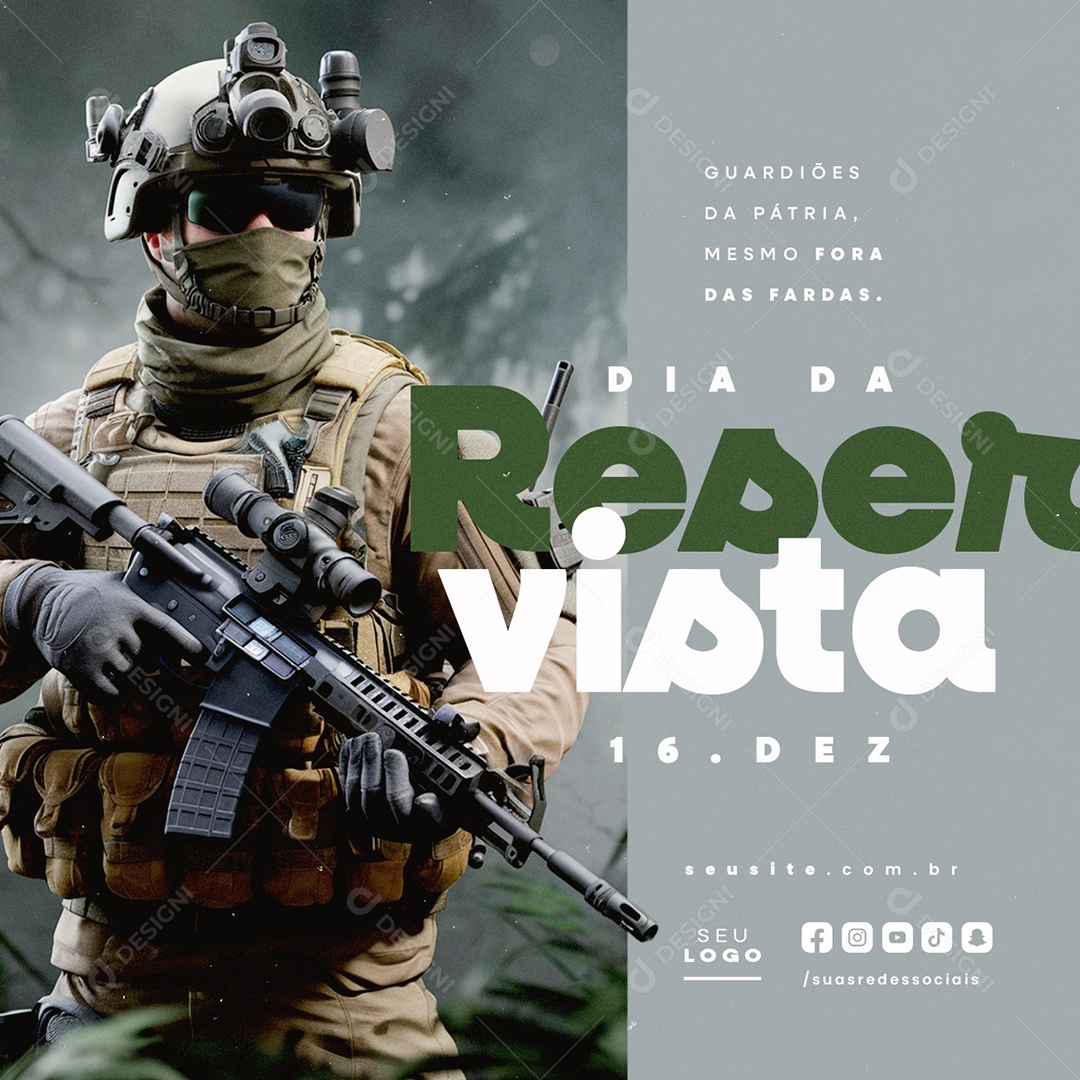 Dia da Reservista 16 de Dezembro Social Media PSD Editável