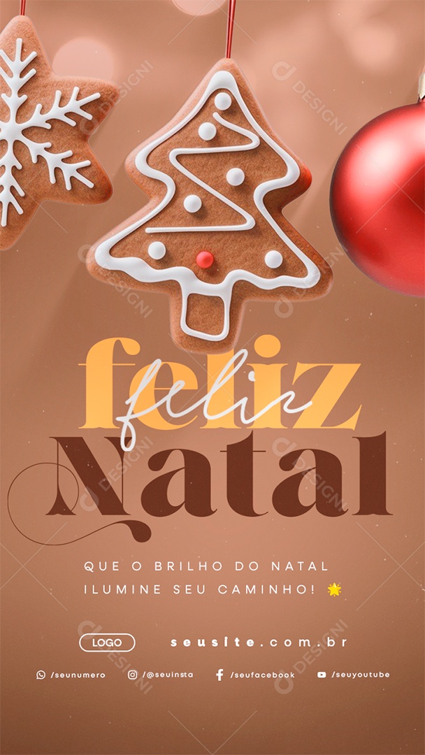 Story Feliz Natal 25 de Dezembro Ilumine o Seu Caminho Social Media PSD Editável