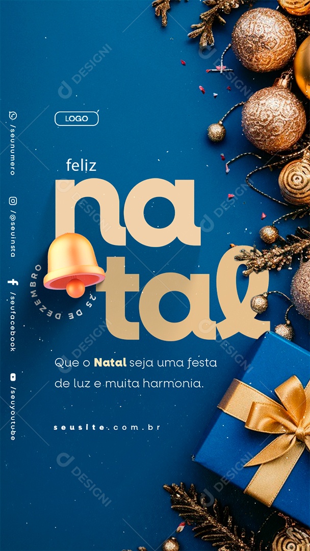 Story Feliz Natal 25 de Dezembro Social Media PSD Editável