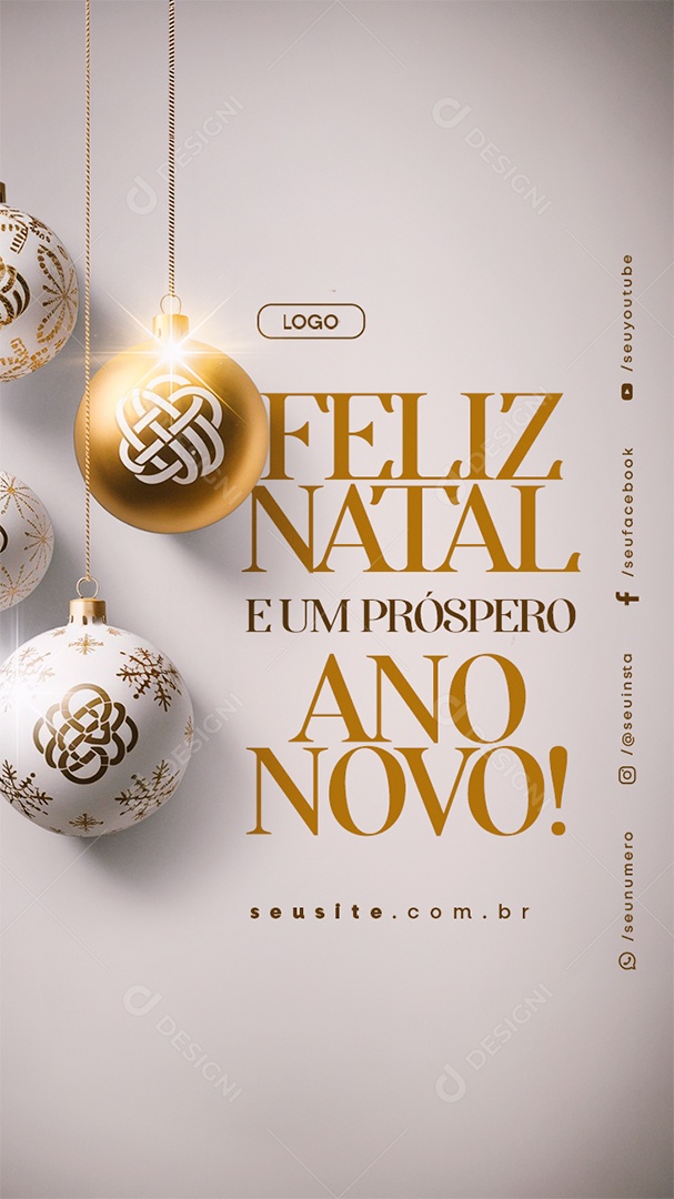 Story Feliz Natal e Um Próspero Ano Novo Social Media PSD Editável