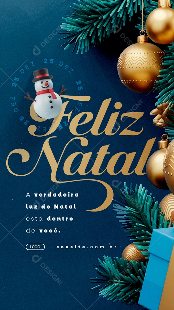 Story Feliz Natal 25 de Dezembro a Verdadeira Luz do Natal Social Media PSD Editável