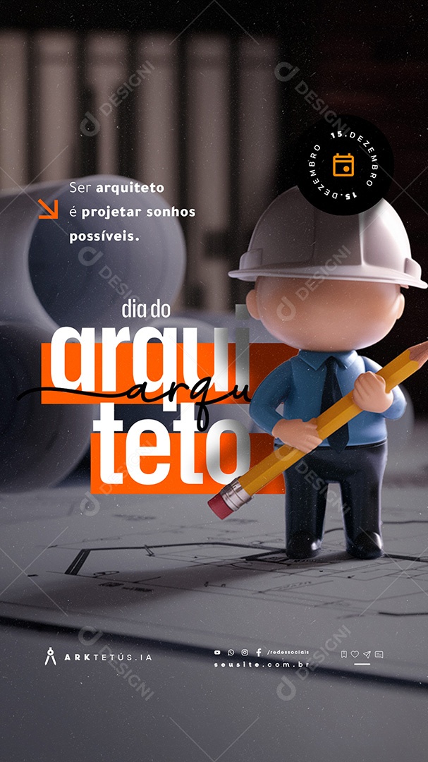 Story Dia do Arquiteto 15 de Dezembro Social Media PSD Editável