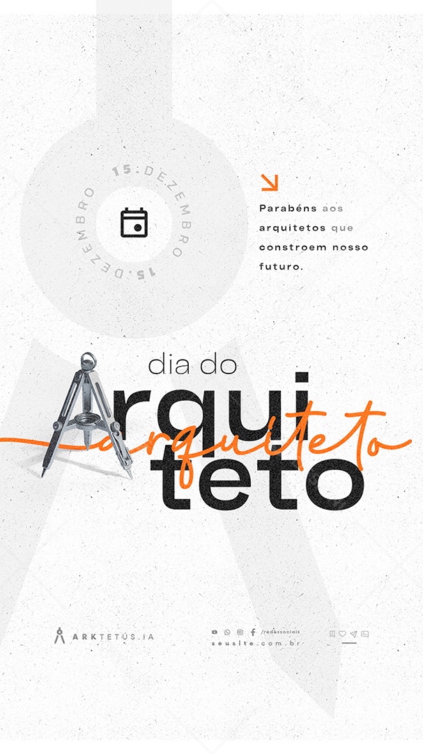 Story Dia do Arquiteto 15 de Dezembro Parabéns Social Media PSD Editável
