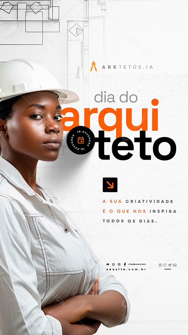 Story Social Media Dia do Arquiteto 15 de Dezembro PSD Editável