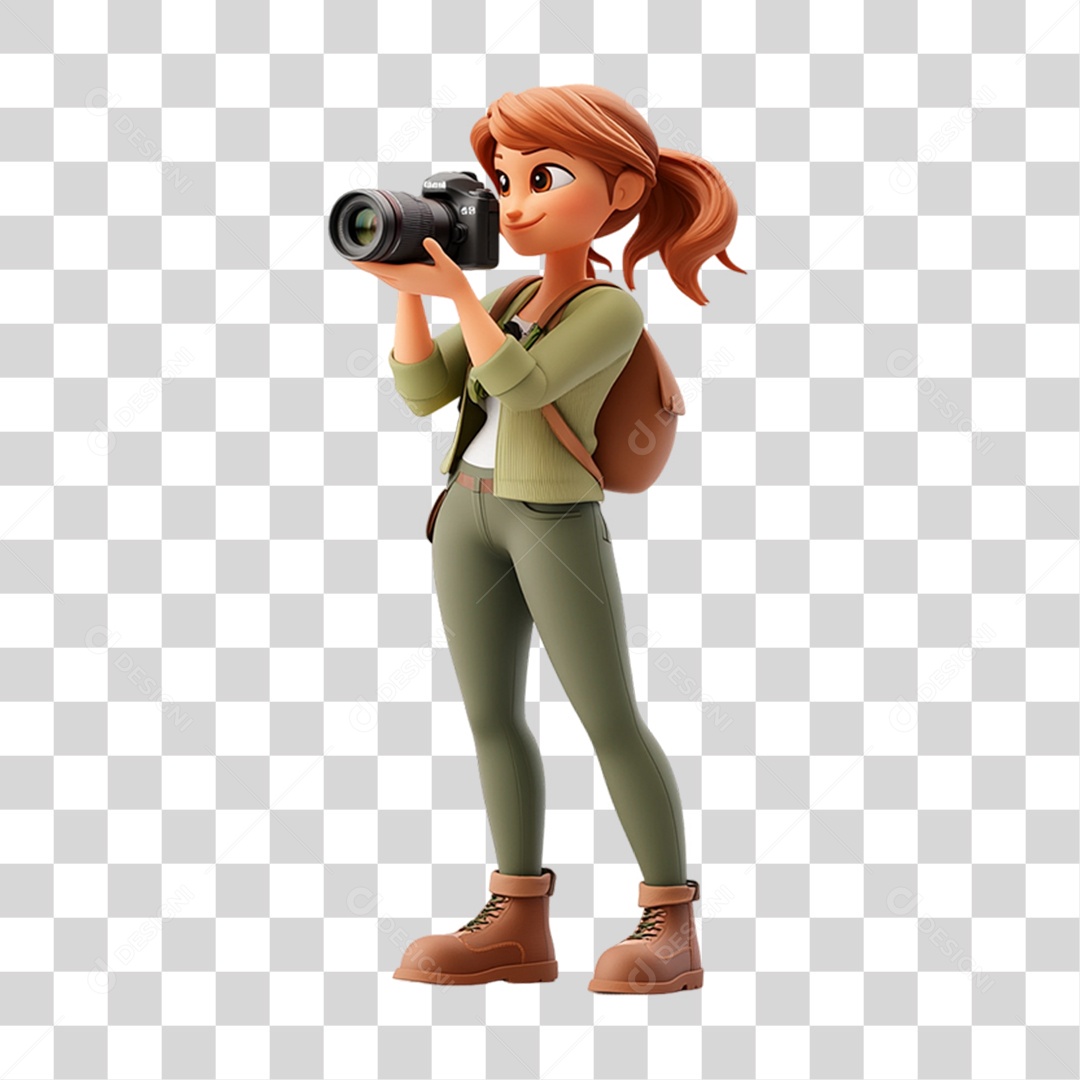 FotoFotógrafa Mascote Personagem PNG Transparente