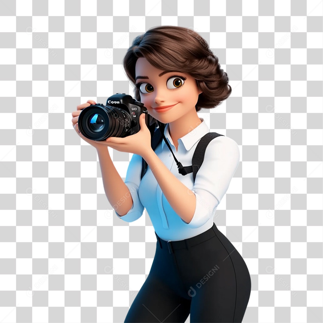 Fotógrafa Mascote Personagem PNG Transparente