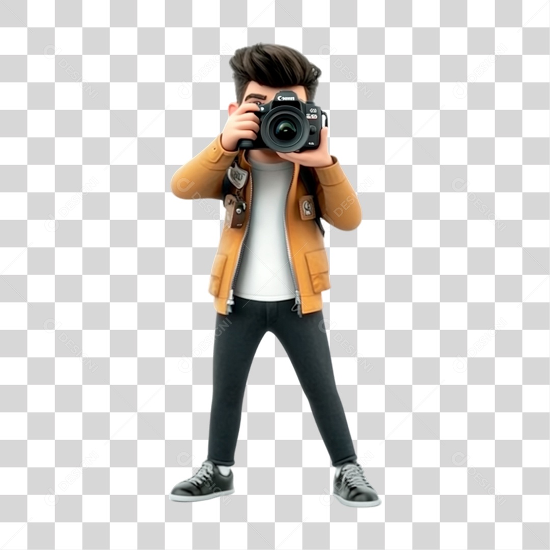 Fotógrafo Mascote Personagem PNG Transparente