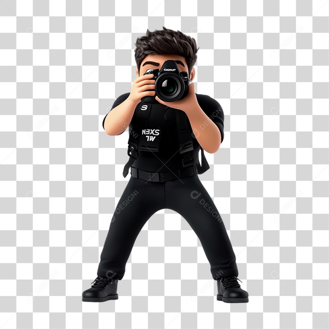 Fotógrafo Mascote Personagem PNG Transparente