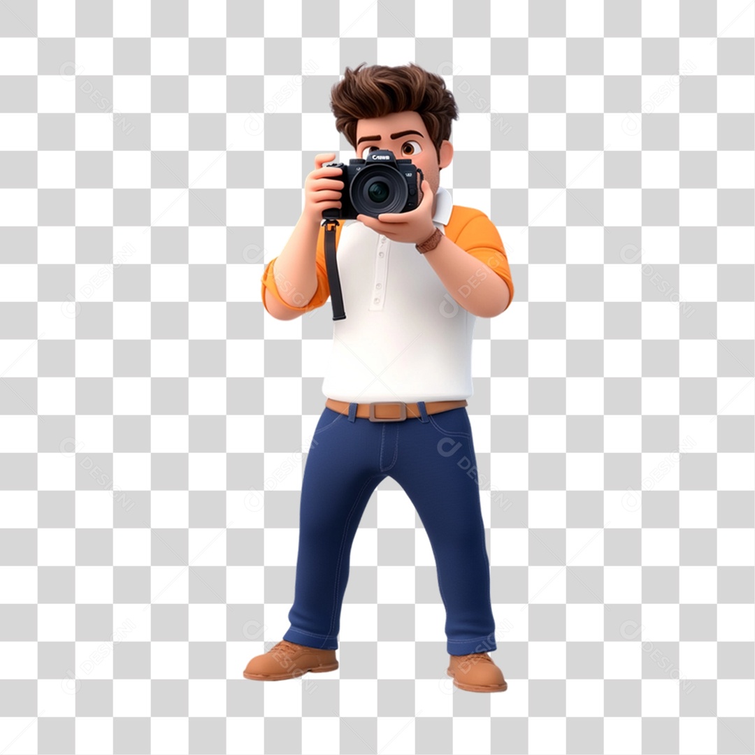 Fotógrafo Mascote Personagem PNG Transparente