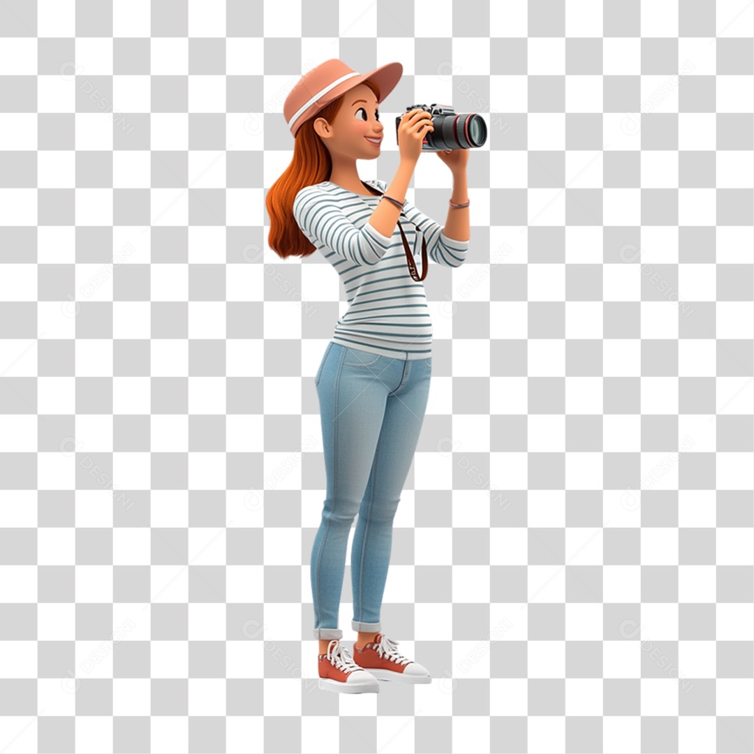 Fotógrafa Mascote Personagem PNG Transparente