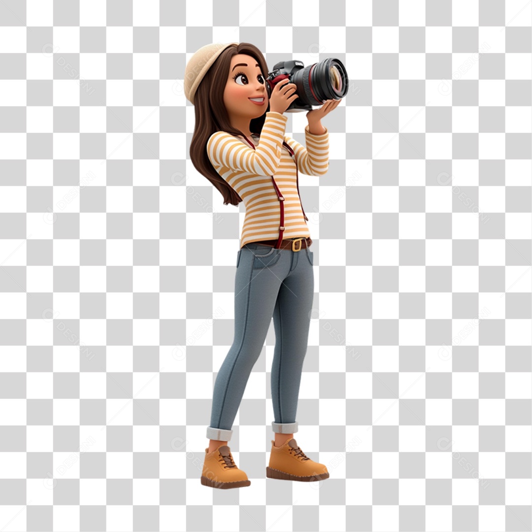 Fotógrafa Mascote Personagem PNG Transparente