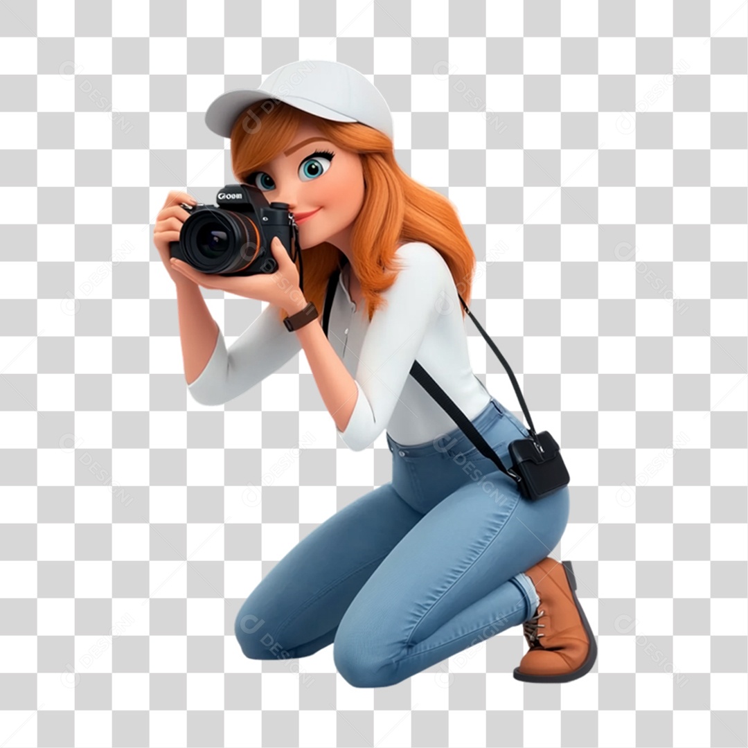 Fotógrafa Mascote Personagem PNG Transparente