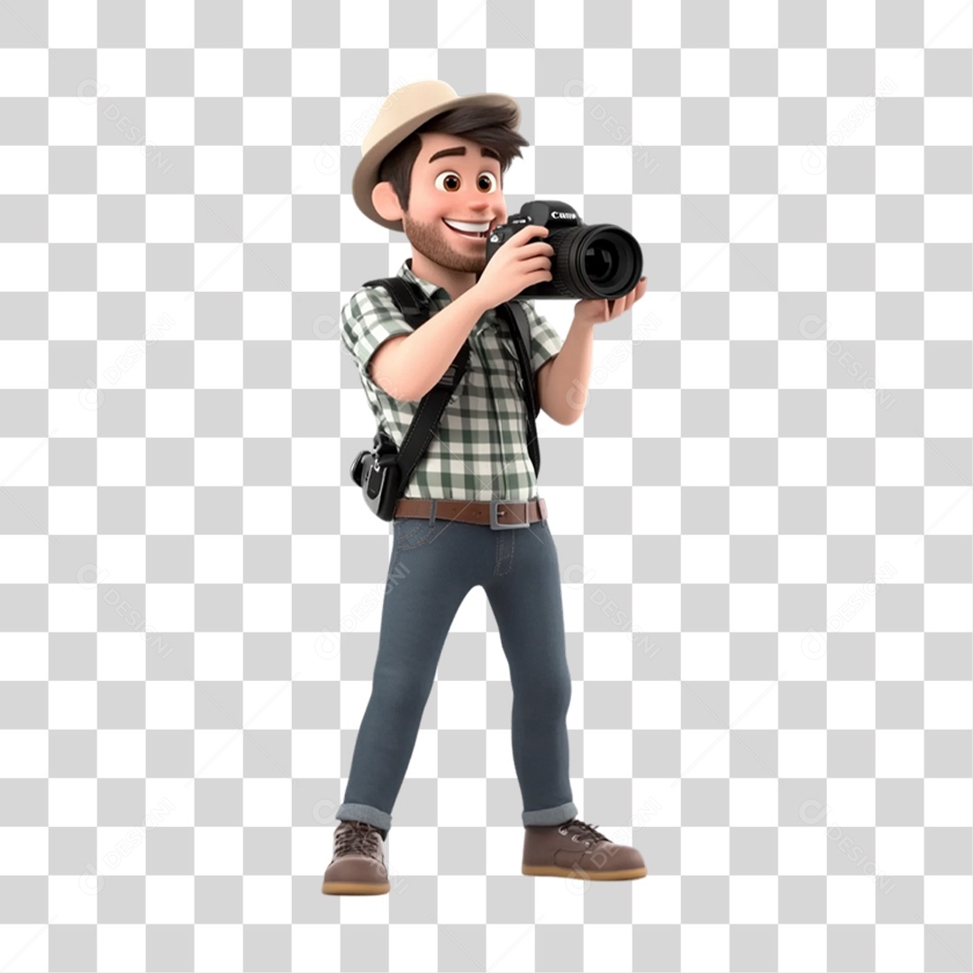 Fotógrafo Mascote Personagem PNG Transparente