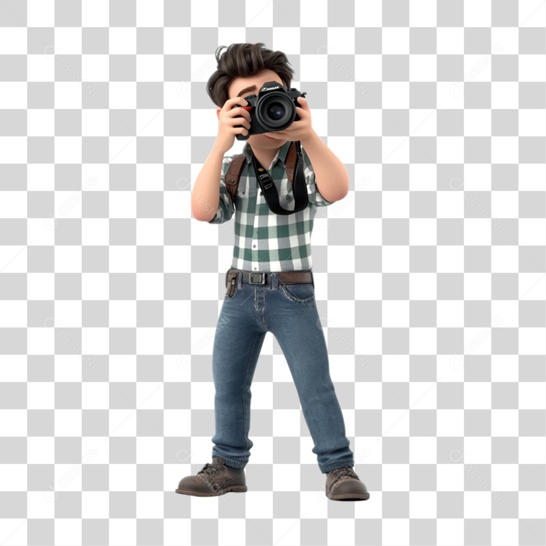 Fotógrafo Mascote Personagem PNG Transparente