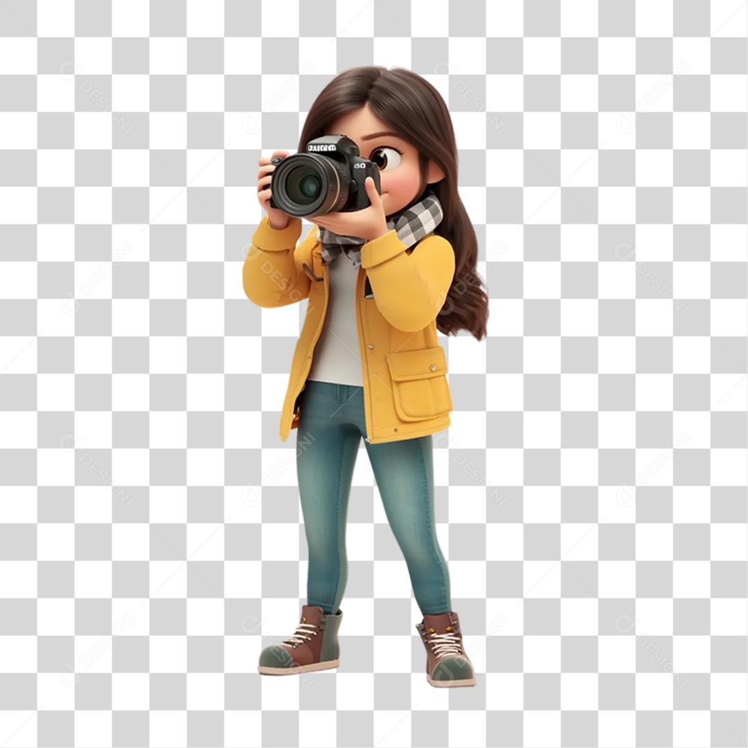 Fotógrafa Mascote Personagem PNG Transparente