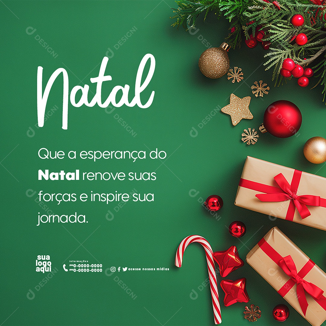 Mensagem Motivacional de Natal Social Media PSD Editável