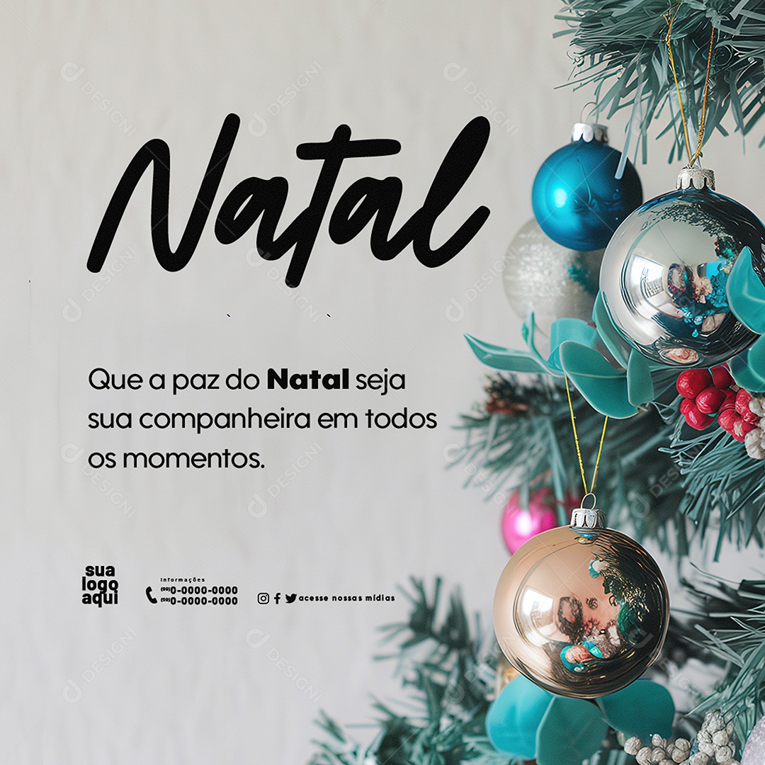 Mensagem Motivacional de Natal Social Media PSD Editável