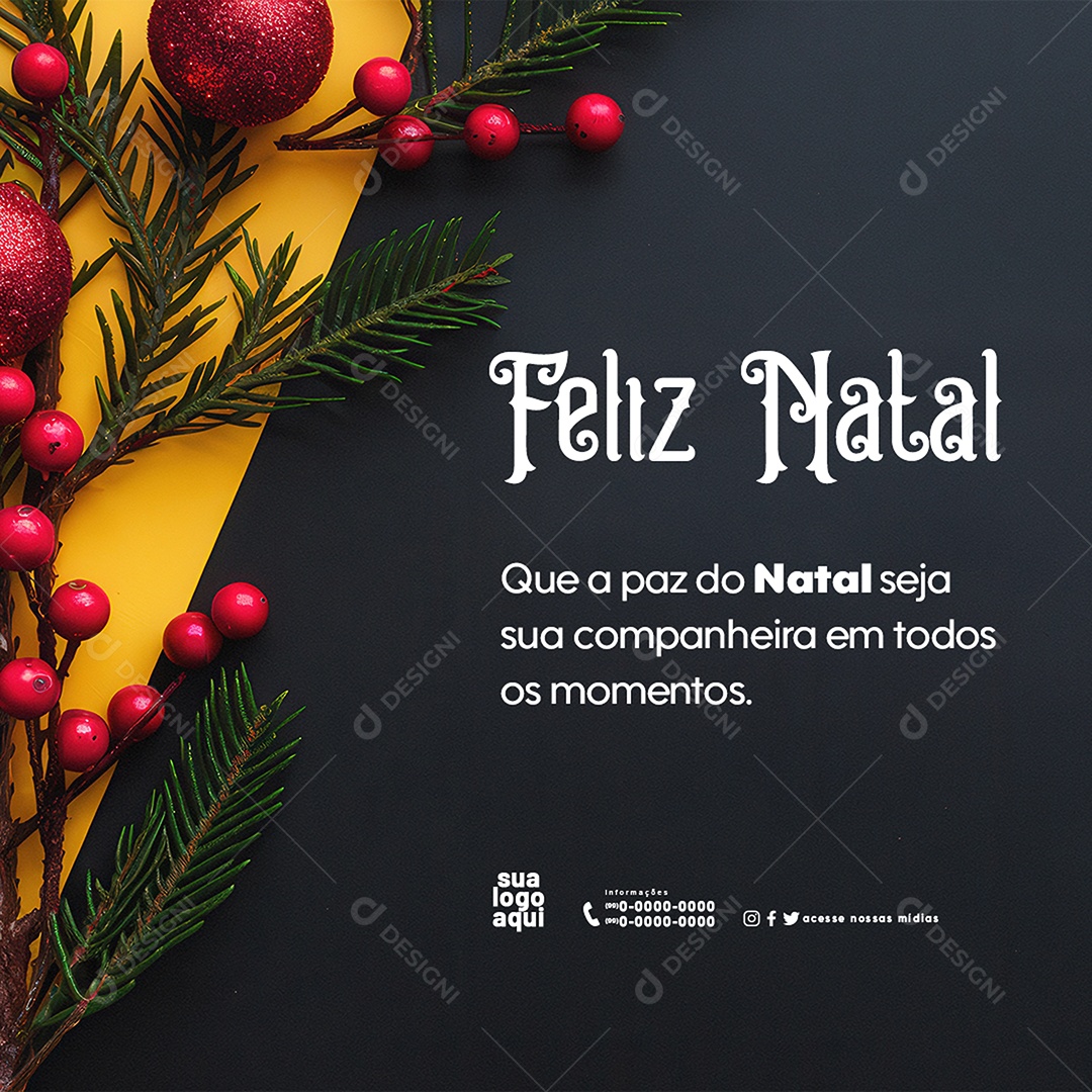 Mensagem Motivacional de Feliz Natal Social Media PSD Editável