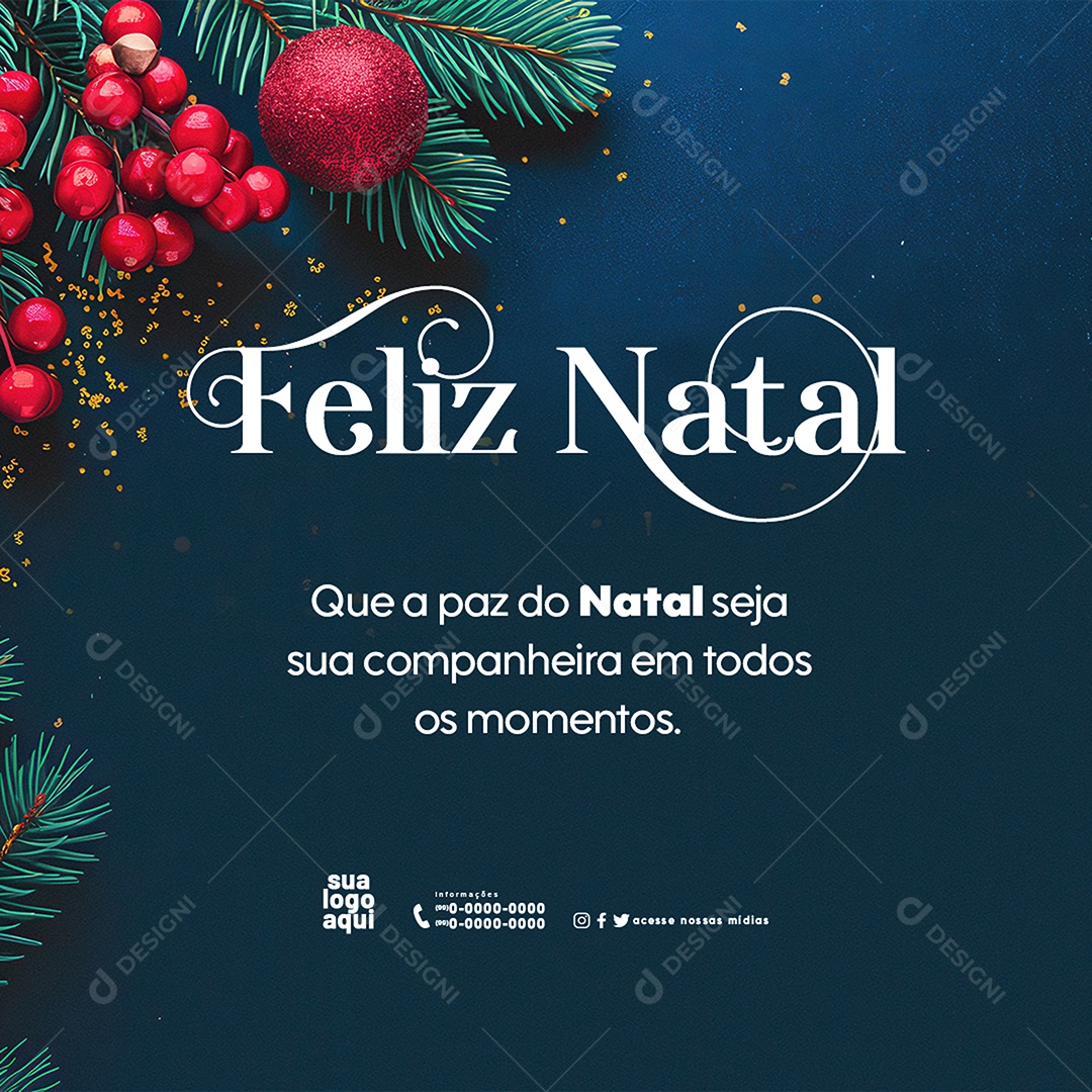 Mensagem Motivacional de Feliz Natal Social Media PSD Editável