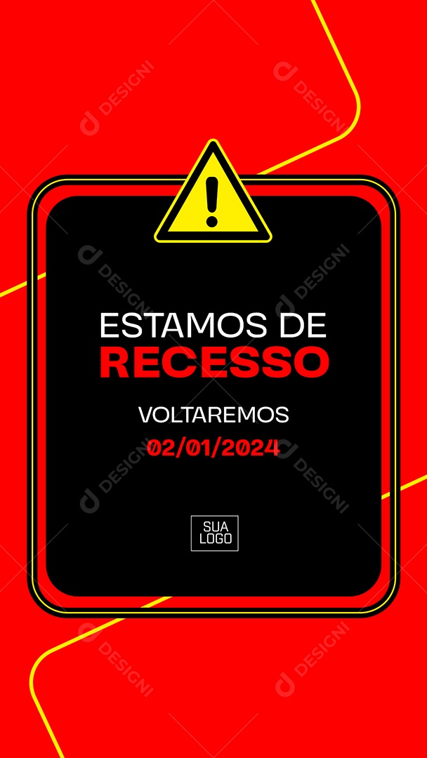 Recesso Comunicado Atendimento Especial Social Media PSD Editável