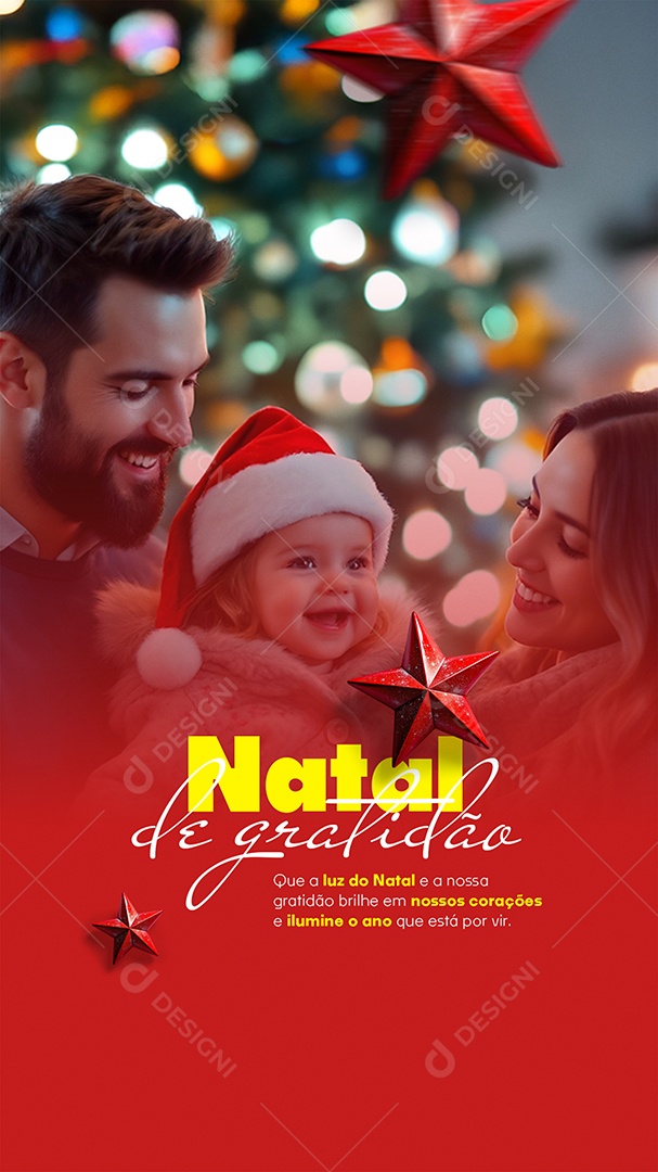 Story Feliz Natal 25 de Dezembro Natal de Gratidão Social Media PSD Editável