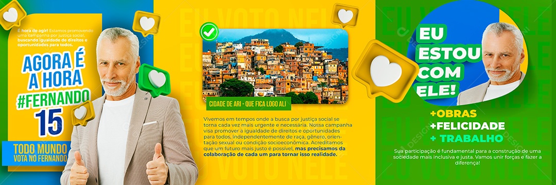 Banner Politica Agora é a Hora Fernando Social Media PSD Editável