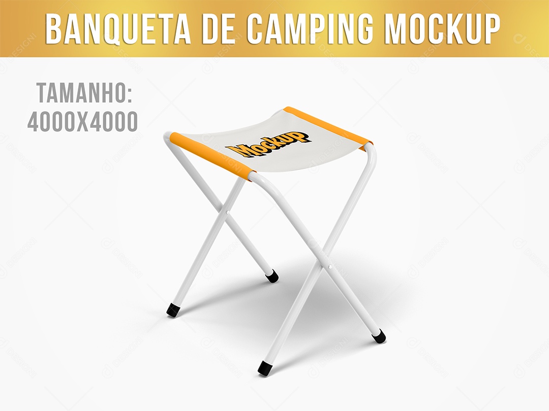 Banqueta de Camping Mockup PSD Editável