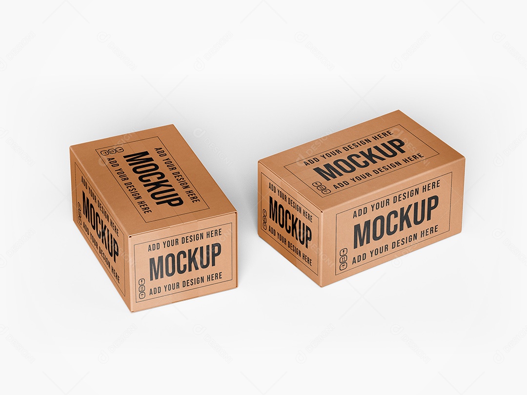 Duas Caixa de Papelão Mockup PSD Editável