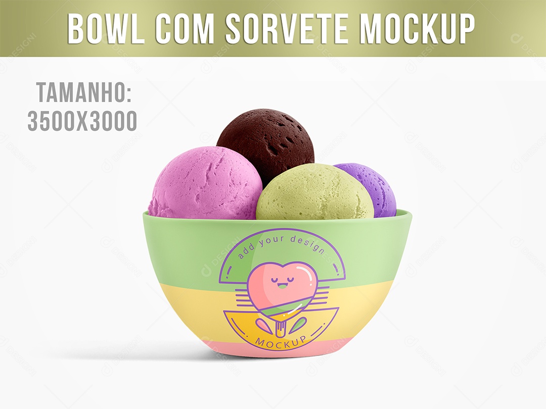 Bowl Com Sorvete Mockup Torcida PSD