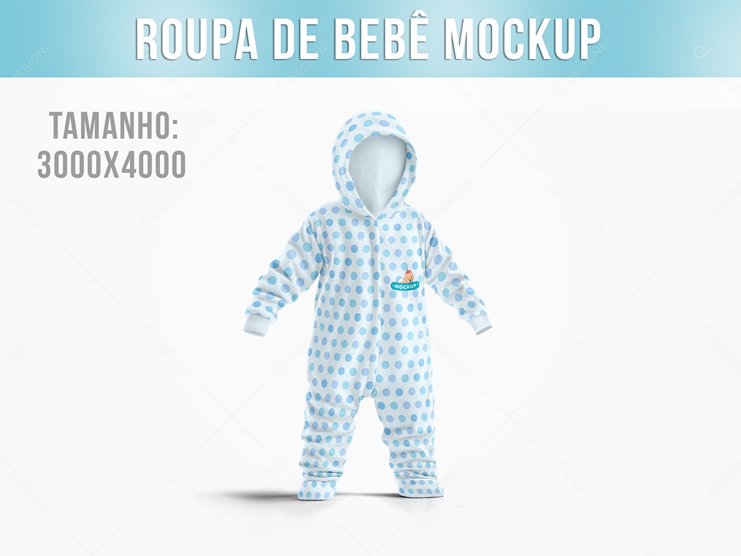 Roupa de Bebê Mockup PSD Editável