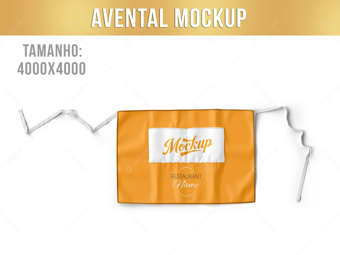 Avental Frente Mockup PSD Editável