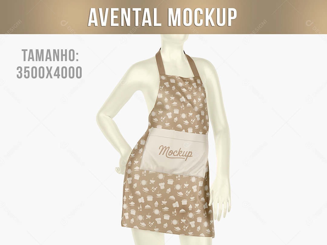 Avental Frente Mockup PSD Editável