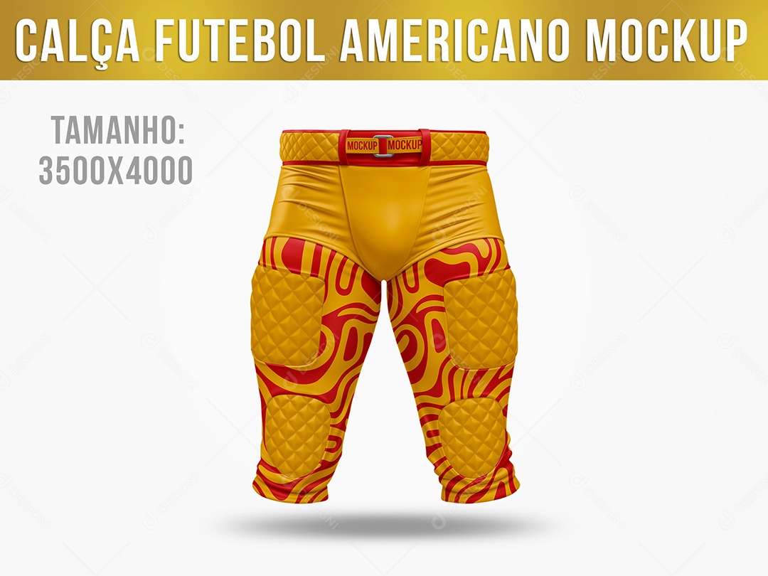 Calça Futebol Americano Mockup PSD Editável